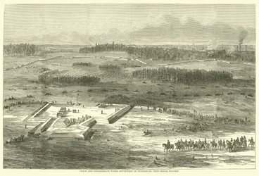 Union und konföderierte Werke südwestlich von Petersburg, von der Signalstation, März 1865