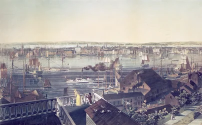 Ansicht von Manhattan von Brooklyn aus, 1837
