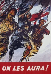 Wir kriegen sie! Amerikanisches Propagandaposter 1944 nach der Landung 1944