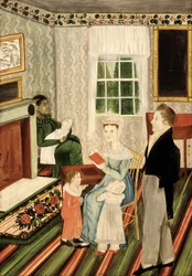 Familie aus York, Pennsylvania mit einem schwarzen Diener, um 1828