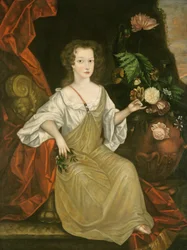 Junge Frau mit einem Schmetterling, ca. 1710