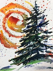 Goldener Winter-Evergreen