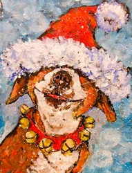 Fröhlicher Weihnachts-Hund