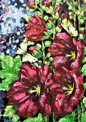 Roter Stockrosen Schmetterlinge