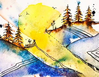 Lebendige Berglandschaft
