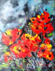 Lebendige Rote Mohnblumen