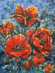 Lebendige Rote Mohnblumen