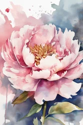 Aquarell Pfingstrosenblüte