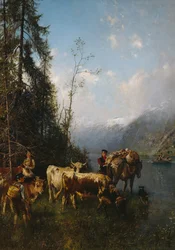 Fjordlandschaft mit Kühen