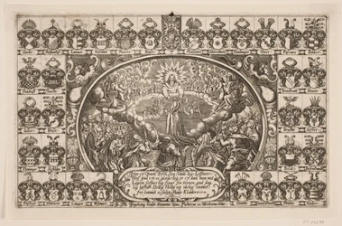 Frau Ingeborg Kruse kniet vor Gottes Thron. Aus der Leichenpredigt