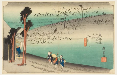 Futagawa Teahouse, in Die dreiundfünfzig Stationen der Tokaido-Straße (Tokaido Gojusan Tsugi-no Uchi)