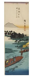 Überquerung am Sumidagawa-Fluss aus der Serie Berühmte Ansichten der östlichen Hauptstadt, ca. 1837-1838 (Holzschnitt auf Papier)