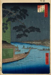Die „Kiefer des Erfolgs“ am Onmaya-Damm, Asakusa-Fluss