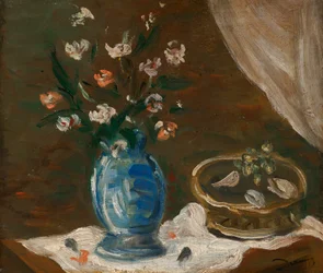Stillleben mit Blumen - Blauer Vase