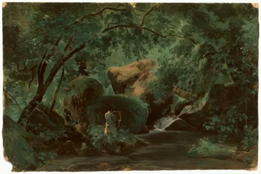 Waldinneres mit einem Maler, Civita Castellana, 1825-1830