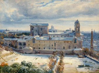 Santa Trinità dei Monti im Schnee, 1825-1830