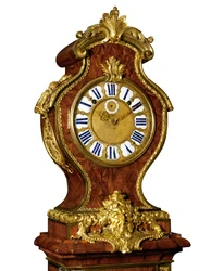 Detail eines Regence-Viertel-Schlagregulators, das Werk von Thuret, ca. 1720