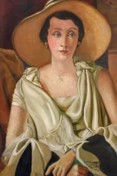 Porträt von Madame Paul Guillaume mit großem Hut