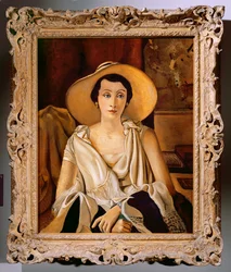 Porträt von Madame Paul Guillaume mit großem Hut, ca. 1928-29