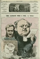 Karikatur von Charles Lachaud (1817-1882), französischer Anwalt. Titelblatt in "L