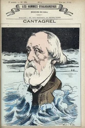Porträt von Felix Francois Jean Cantagrel (1810-1887), Schriftsteller, Stadtrat und Abgeordneter von Paris. Karikatur von Gill, Paris.