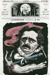 Porträt von Laferriere (1853-?), französischer Schauspieler in der Rolle von „Antony“. Karikatur von Gill, in „La Lune“, 13. Oktober