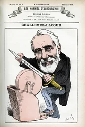 Porträt von Paul-Armand Challemel-Lacour (1827-1896), Politiker, Diplomat und Historiker der französischen Philosophie. Karikatur von Gill, in „Les Homme d