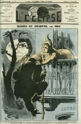 Romeo und Julia, Adolphe Thiers (1797-1877) verließ Paris nach Versailles, als er Präsident der Republik wurde. Cover in „L