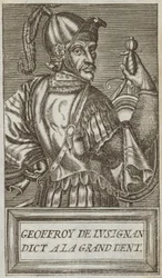 Geoffrey von Lusignan, Graf von Jaffa und Ascalon, Herr von Vouvant und Mervent von Montcontour und Soubise, Illustration aus 