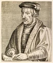 Heinrich Cornelius Agrippa, aus „Wahre Porträts“ von André Thévet, veröffentlicht 1584