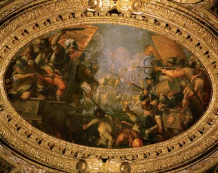 Venezianischer Sieg über die rivalisierende Seestadt Pisa im Jahr 1099 unter Giovanni Michiel