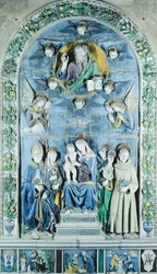 Madonna mit Kind und vier Heiligen, in Italien, Arezzo, Kathedrale