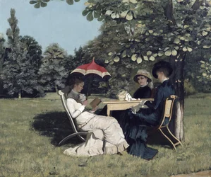 Frauen um den Gartentisch