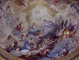 Krönung der Jungfrau Maria, 1699, aus dem Chor des Heiligtums der Incoronata, Lodi, Italien