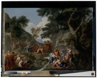 Moses schlägt Wasser aus dem Felsen
