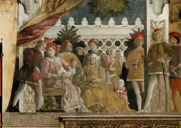 Der Hof der Gonzaga, Fresko in der Camera degli Sposi im Palazzo Ducale in Mantua, 1474