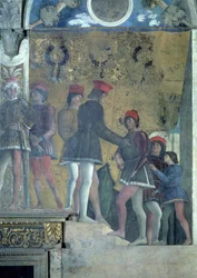 Höflinge vom Hofe des Marchese Ludovico Gonzaga III von Mantua, aus der Camera degli Sposi oder Camera Picta (Detail)