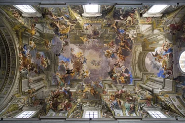 Gewölbe der Kirche St. Ignatius von Loyola in Rom, Fresko in Trompe-l