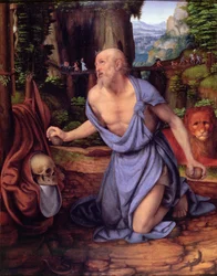 St. Hieronymus in der Wildnis, ca. 1510-15 (Öl auf Holz)