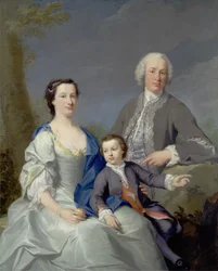Sir Robert und Lady Smyth mit ihrem Sohn Hervey, ca. 1738-39