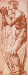 Studie einer männlichen Figur; Zeichnung von Andrea del Sarto. Gabinetto dei Disegni e delle Stampe, Uffizien, Florenz
