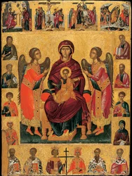 Die Jungfrau und das Kind auf dem Thron