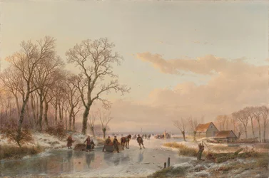 Ein gefrorener Kanal nahe dem Fluss Maas