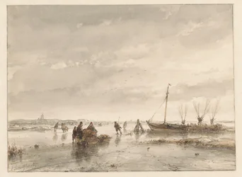 Winterlandschaft mit zugefrorenem See