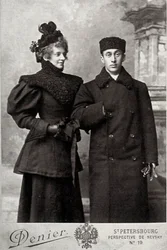 Zinaida Gippius, russische Dichterin, mit Kunsthistoriker Akim Volynsky, ca. 1890-1894