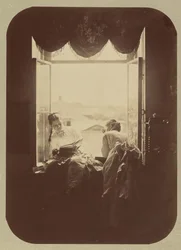 [Zwei junge Frauen am Fenster], ca. 1870