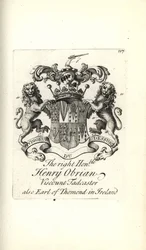 Wappen und Wappenschild des ehrenwerten Henry O’Brien, Viscount Tadcaster, 8. Earl of Thomond in Irland