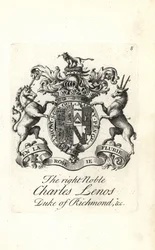 Wappen und Kamm des edlen Charles Lenos oder Charles Lennox