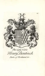 Wappen und Wappenschild des hochadligen Henry Bentinck