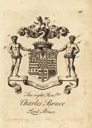 Wappen des hochverehrten Charles Bruce, Lord Bruce, 3. Earl of Ailesbury, 4. Earl of Elgin